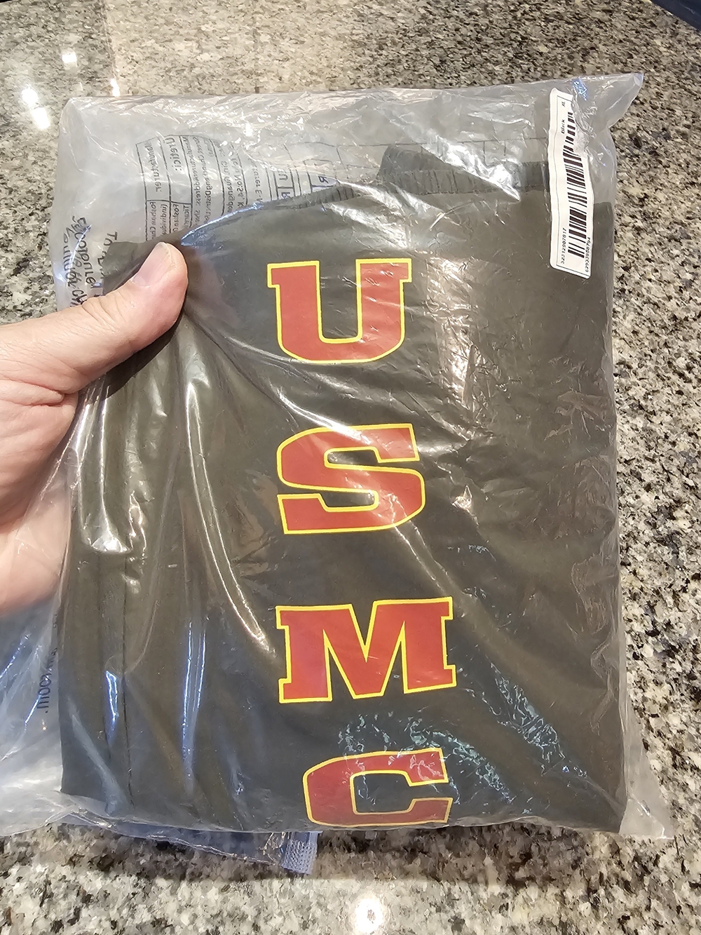 USMC Black Sweatpants with Red & Yellow Lettering